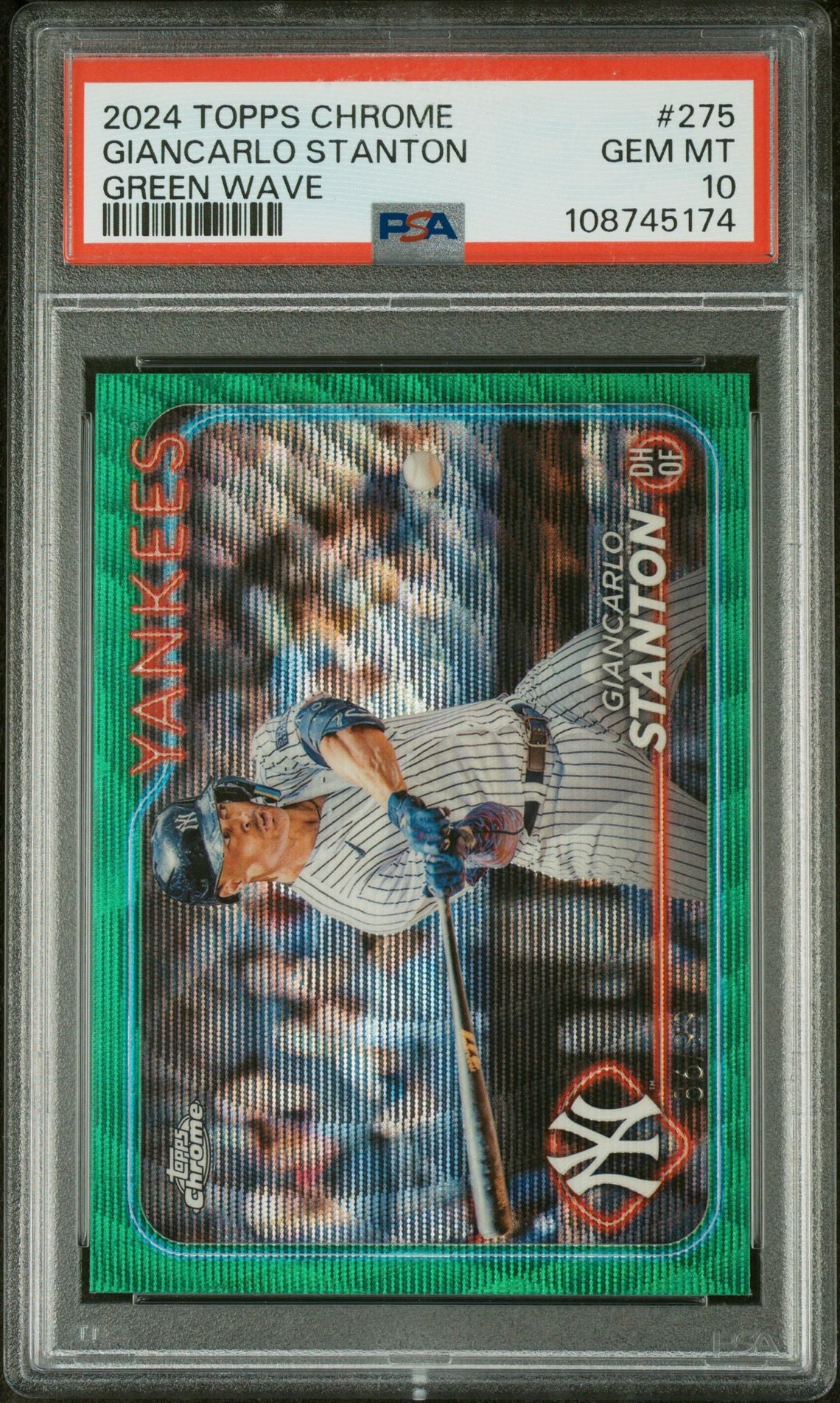 2024 Topps Chrome Green Wave Giancarlo Stanton #275 PSA 10