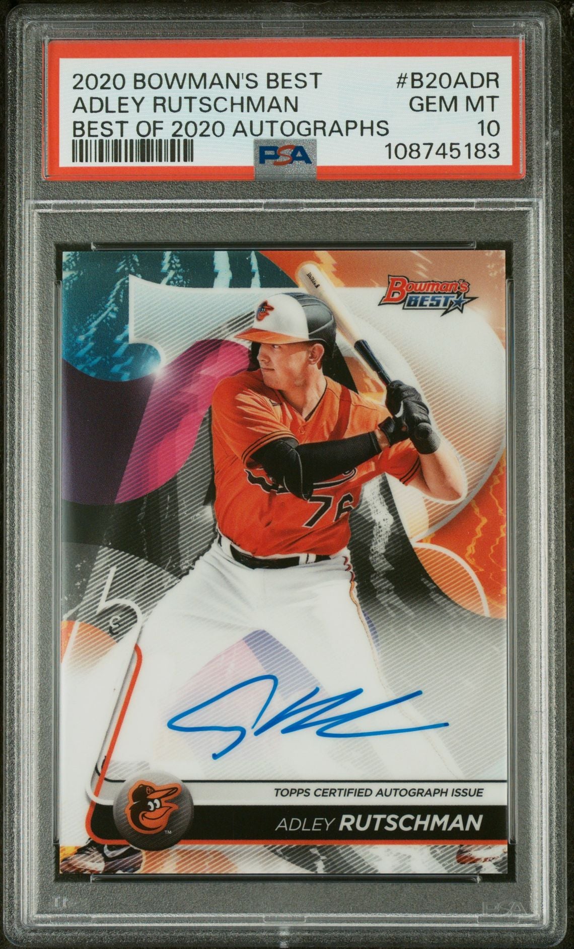 2020 Bowman's Best Best of 2020 Autographs Adley Rutschman #B20ADR PSA 10