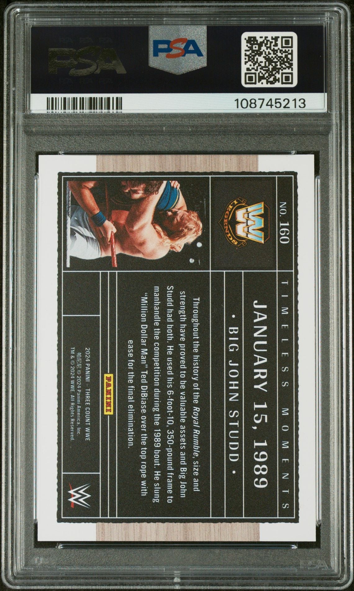 2024 Panini Three Count Big John Studd #160 /25 PSA 9 Red