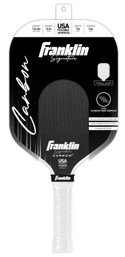 Franklin Sports USA Pickleball Signature Carbon Series Paddle - Elongated 13mm