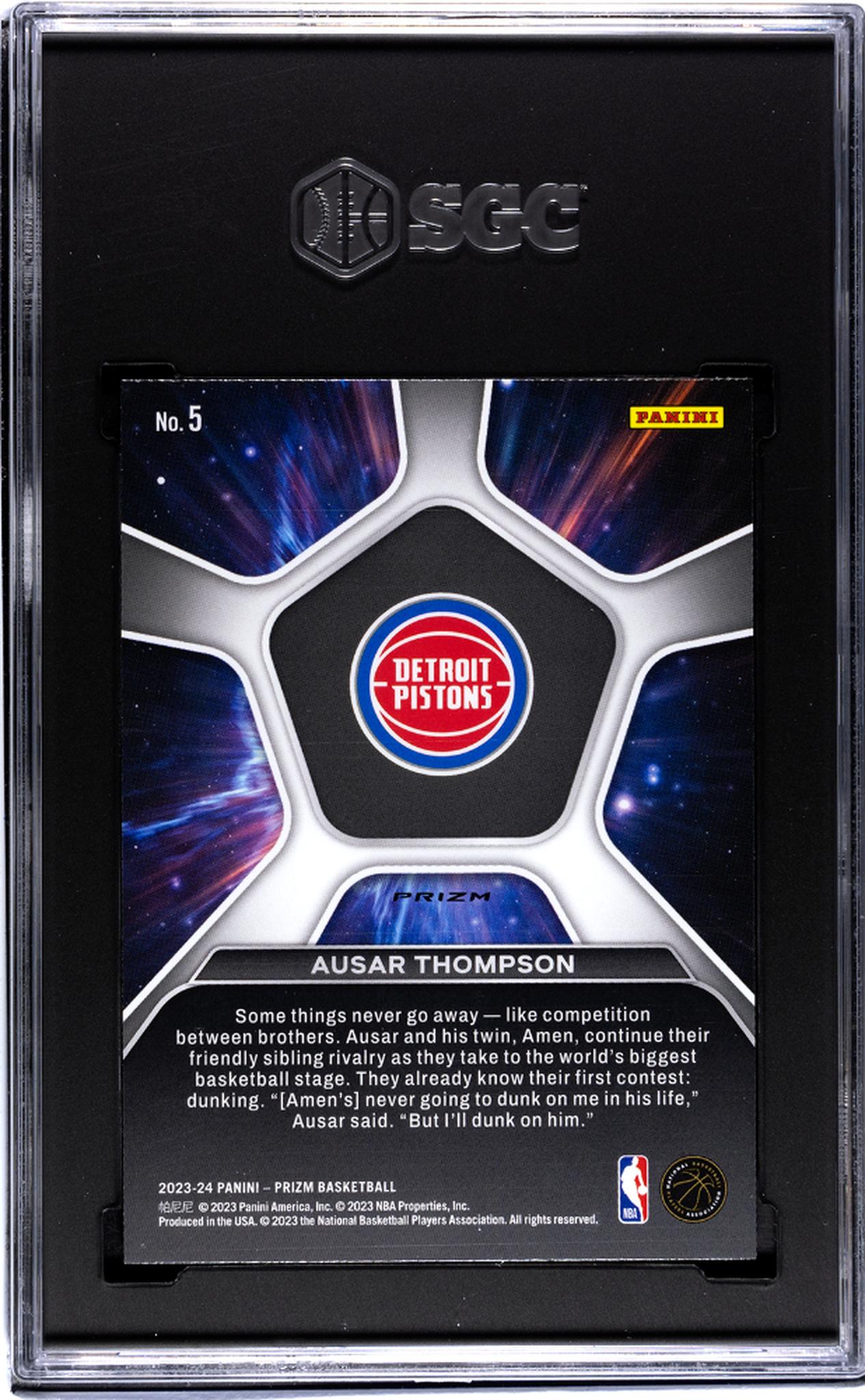 2023-24 Panini Prizm #5 Ausar Thompson Deep Space Silver Prizm SGC 10