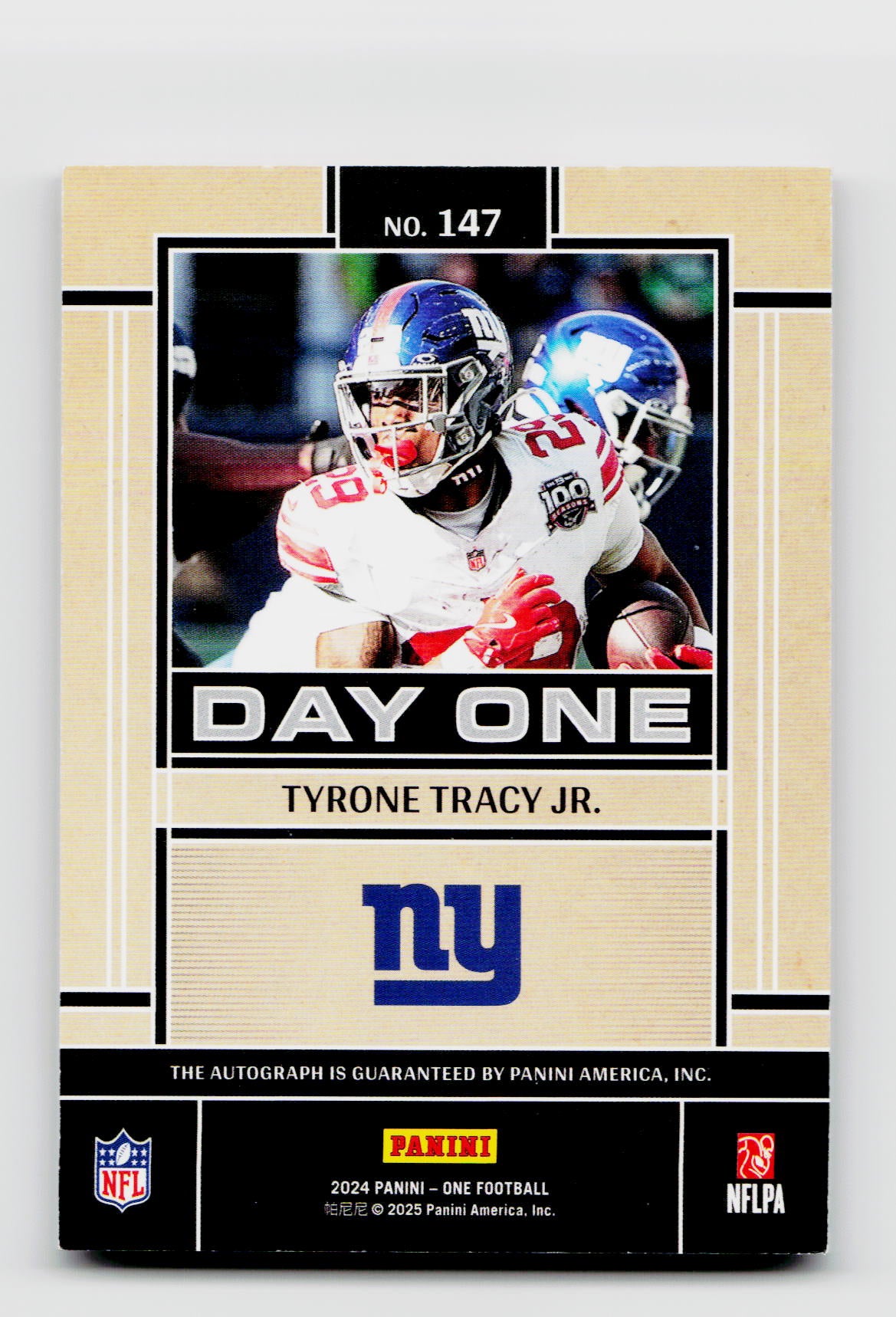 2024 Panini One #147 Tyrone Tracy Jr. Day One Rookie RC Auto /99