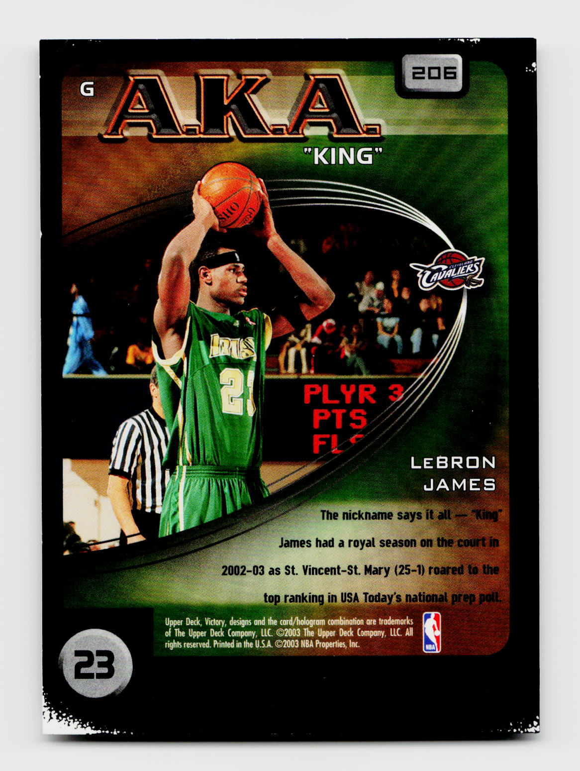 2003 Upper Deck A.K.A. LeBron James #206