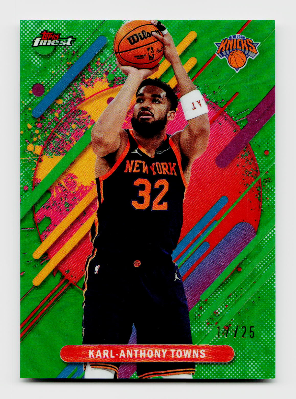 2026 Topps Finest #228 Karl-Anthony Towns Green Refractor SSP /25