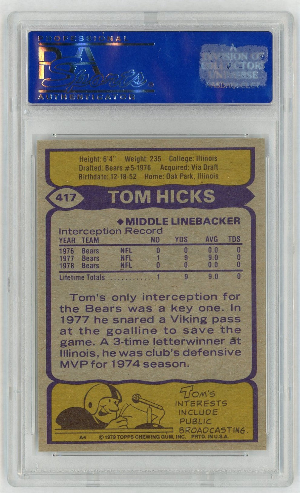 1979 Topps Tom Hicks #417 PSA 8