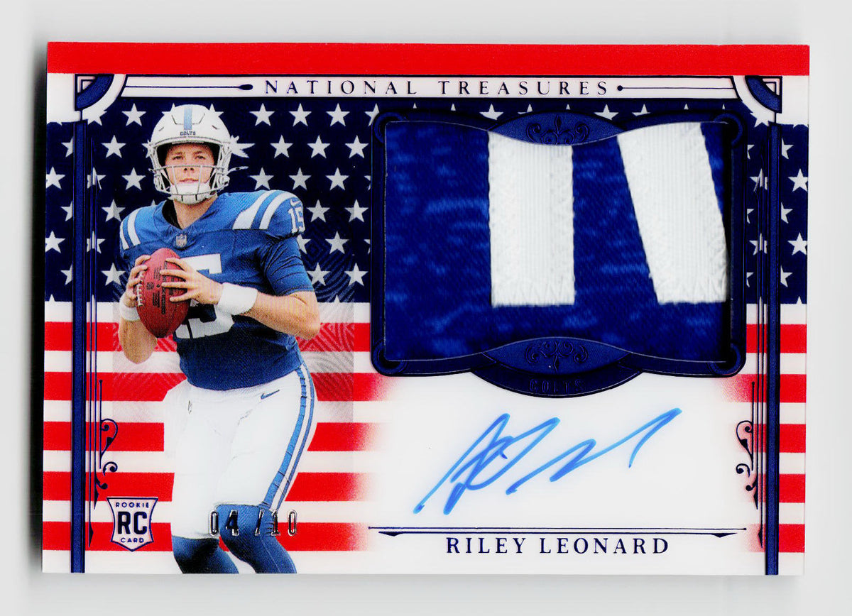 2025 National Treasures #174 Riley Leonard Rookie RC FOTL Stars Stripes Patch Auto /10