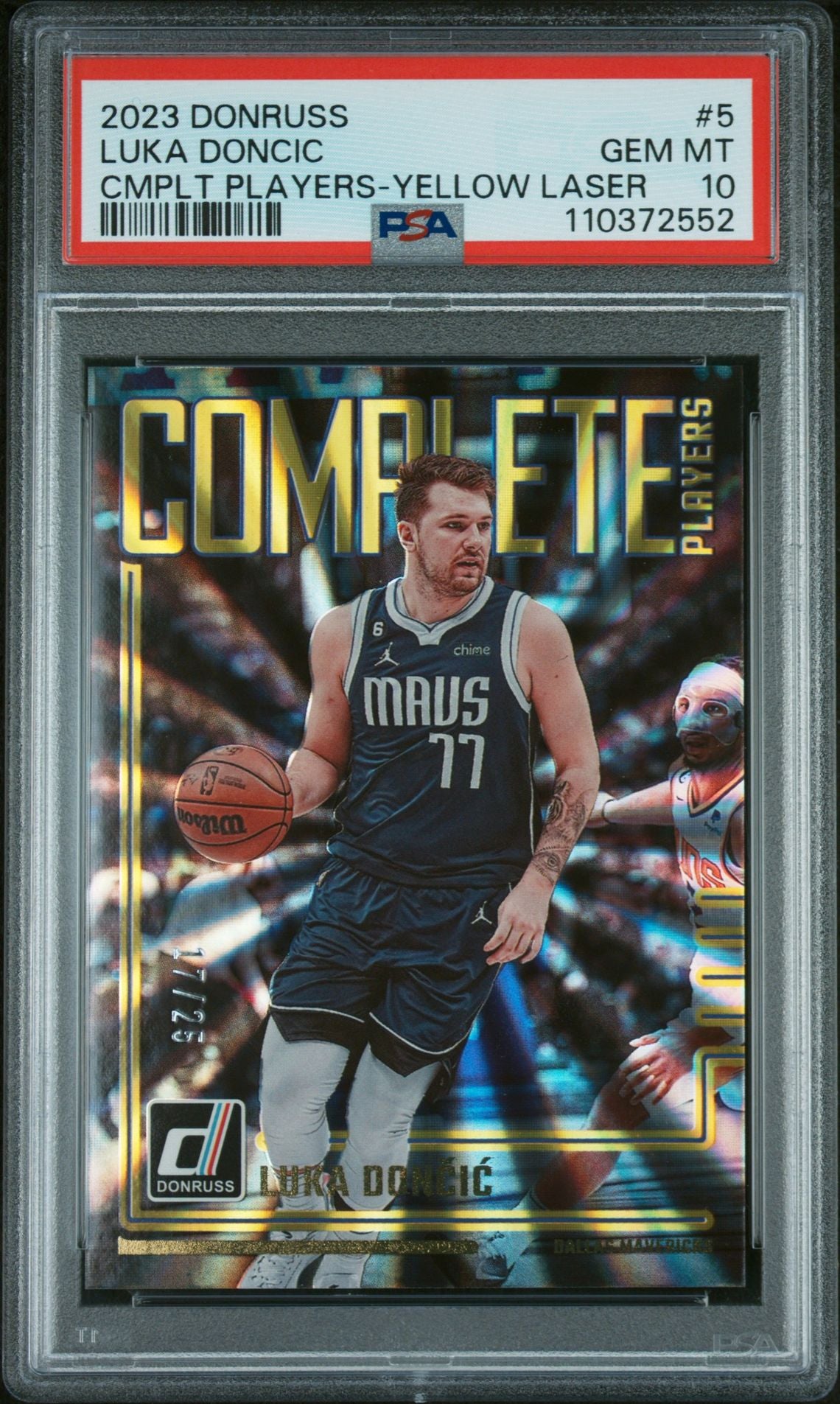 2023 Panini Donruss Yellow Laser Luka Doncic #5 /10 PSA 10