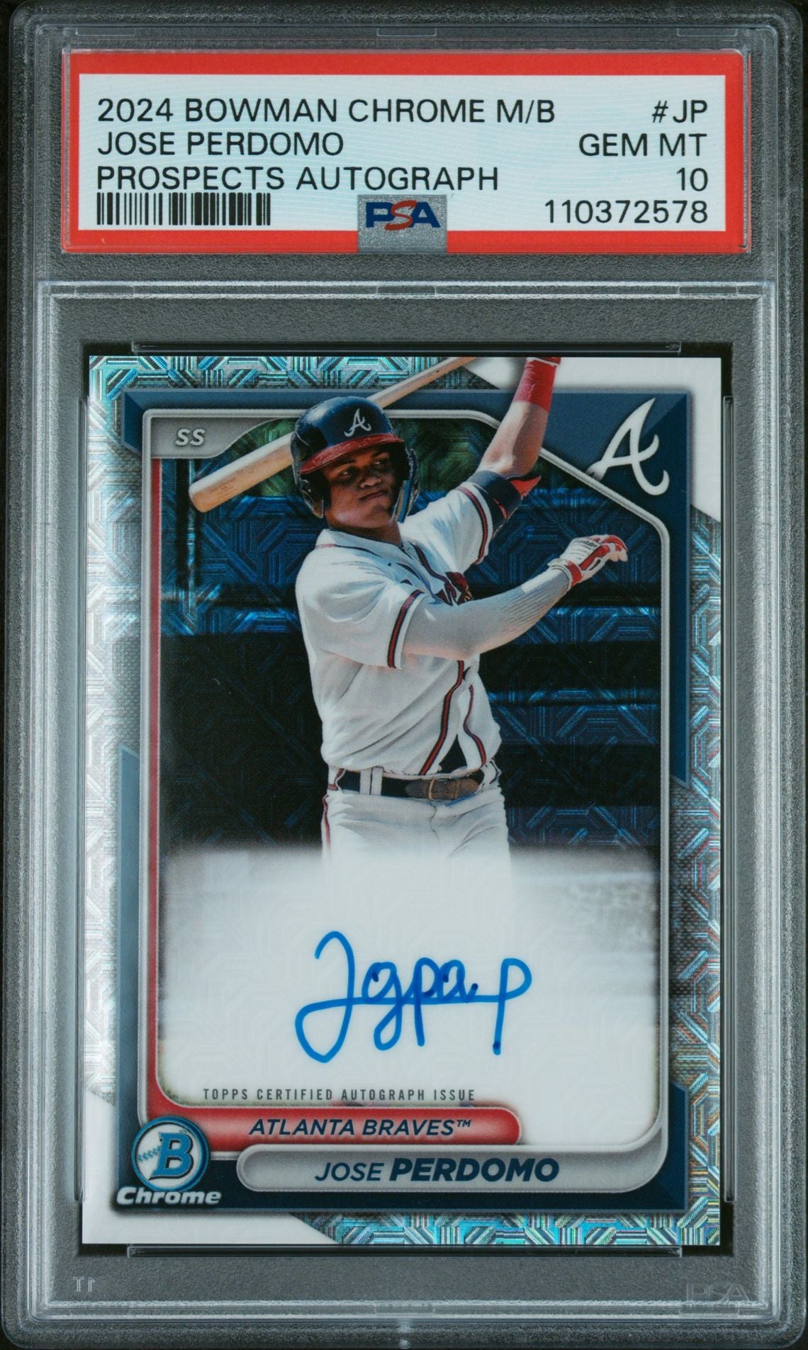 2024 Bowman Chrome Jose Perdomo #BMA-JP Auto PSA 10