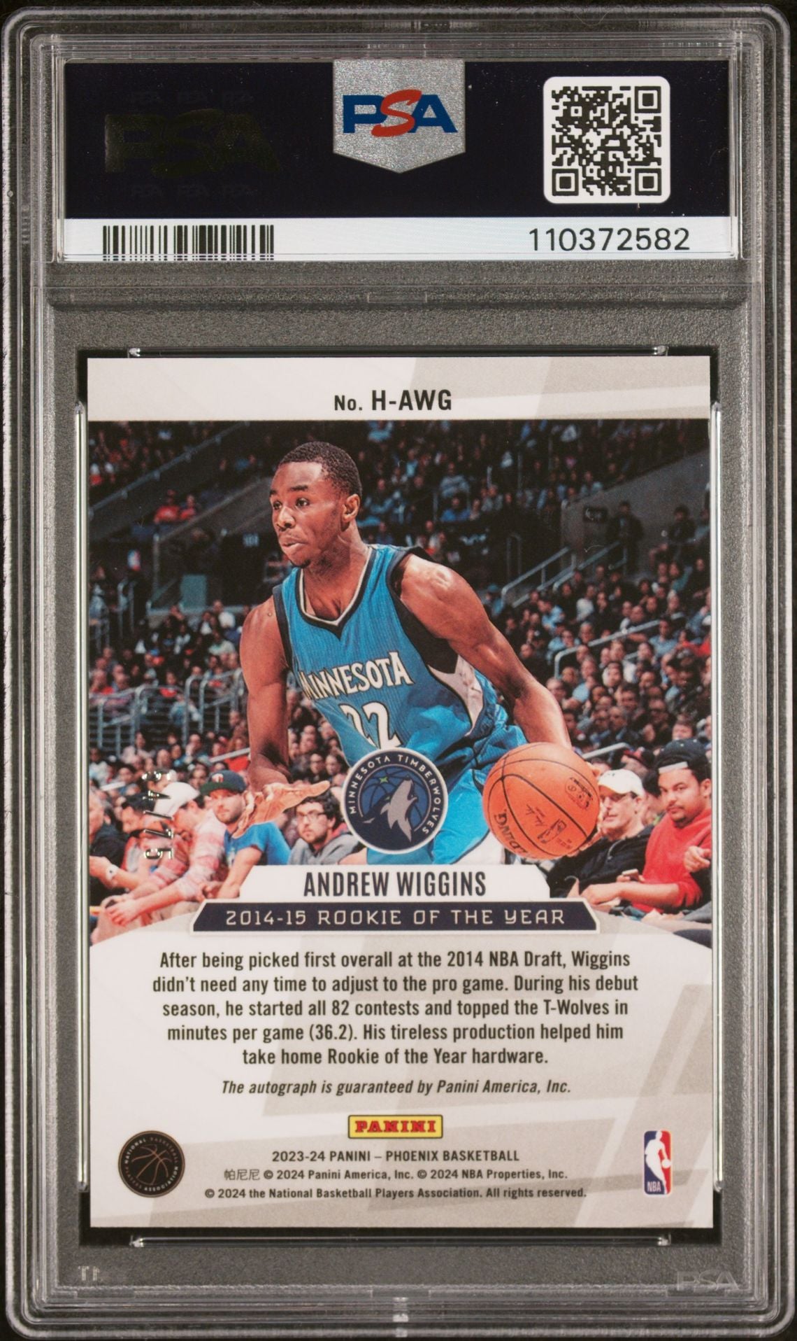 2023 Phoenix Honored Autograph Purple Andrew Wiggins #HAWG PSA 10