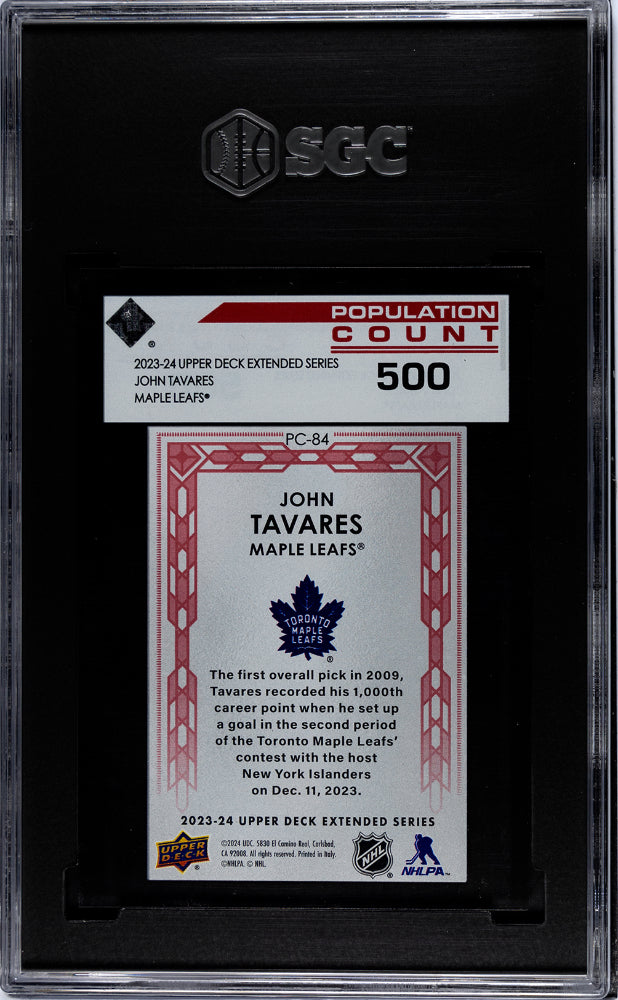 2023 Upper Deck Upper Deck Extended Series #PC-84 John Tavares 500 SGC 8.5