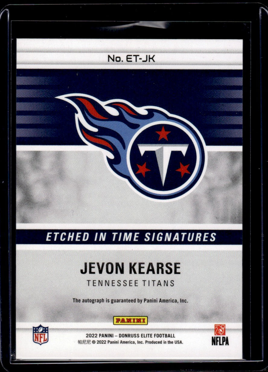 2022 Panini Donruss Elite ET-JK Jevon Kearse Etched In Time Signatures 5/5 Tennessee Titans Auto