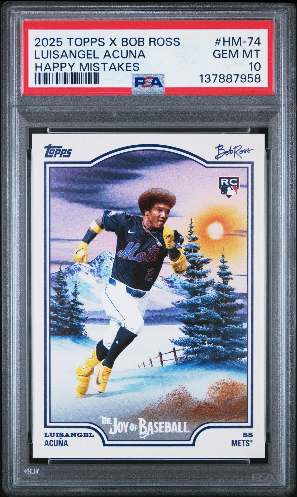 2025 Topps X Bob Ross the Joy of Baseball Happy Mistakes Luisangel Acuna #HM-74 PSA 10