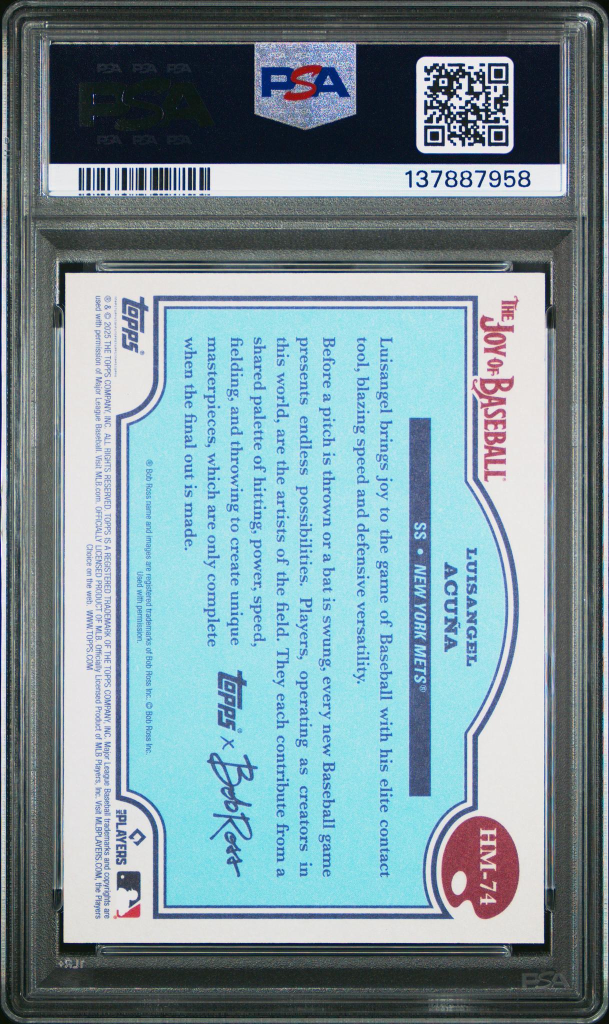 2025 Topps X Bob Ross the Joy of Baseball Happy Mistakes Luisangel Acuna #HM-74 PSA 10