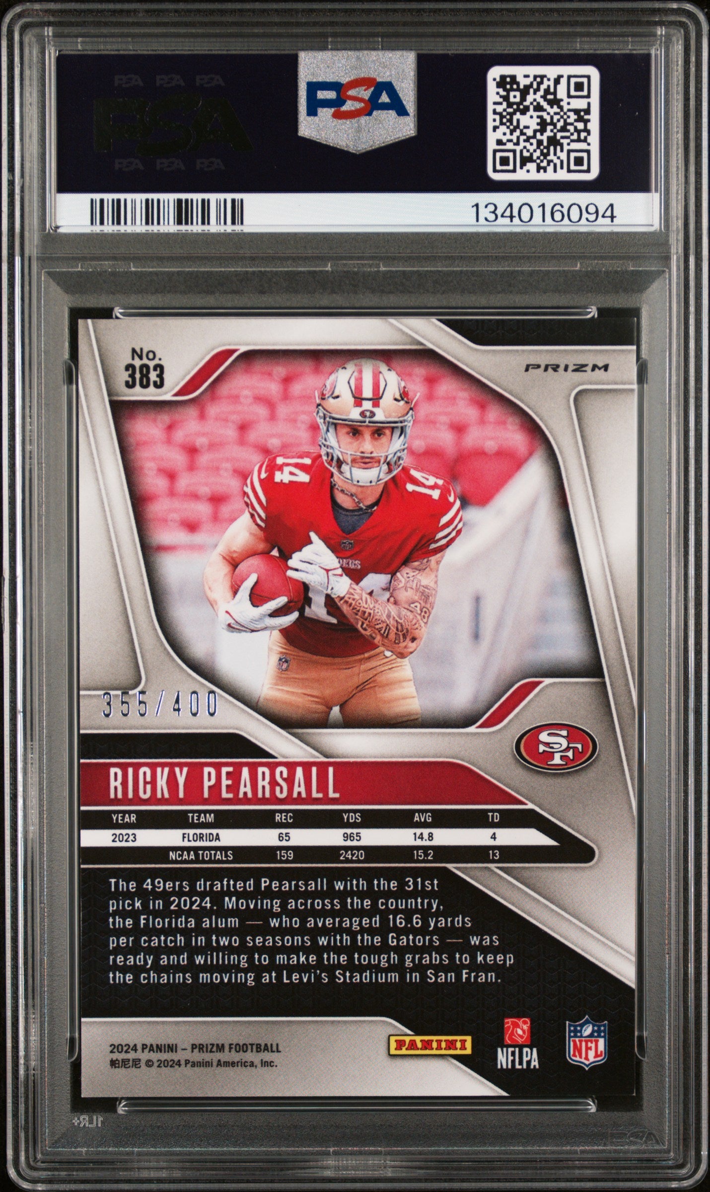 2024 Panini Prizm Pandora Ricky Pearsall #383 /400 PSA 9