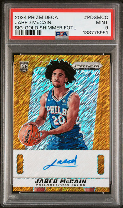 2024 Prizm Deca Sig-Gold Shimmer FOTL Jared McCain #PDS-MCC Auto PSA 9