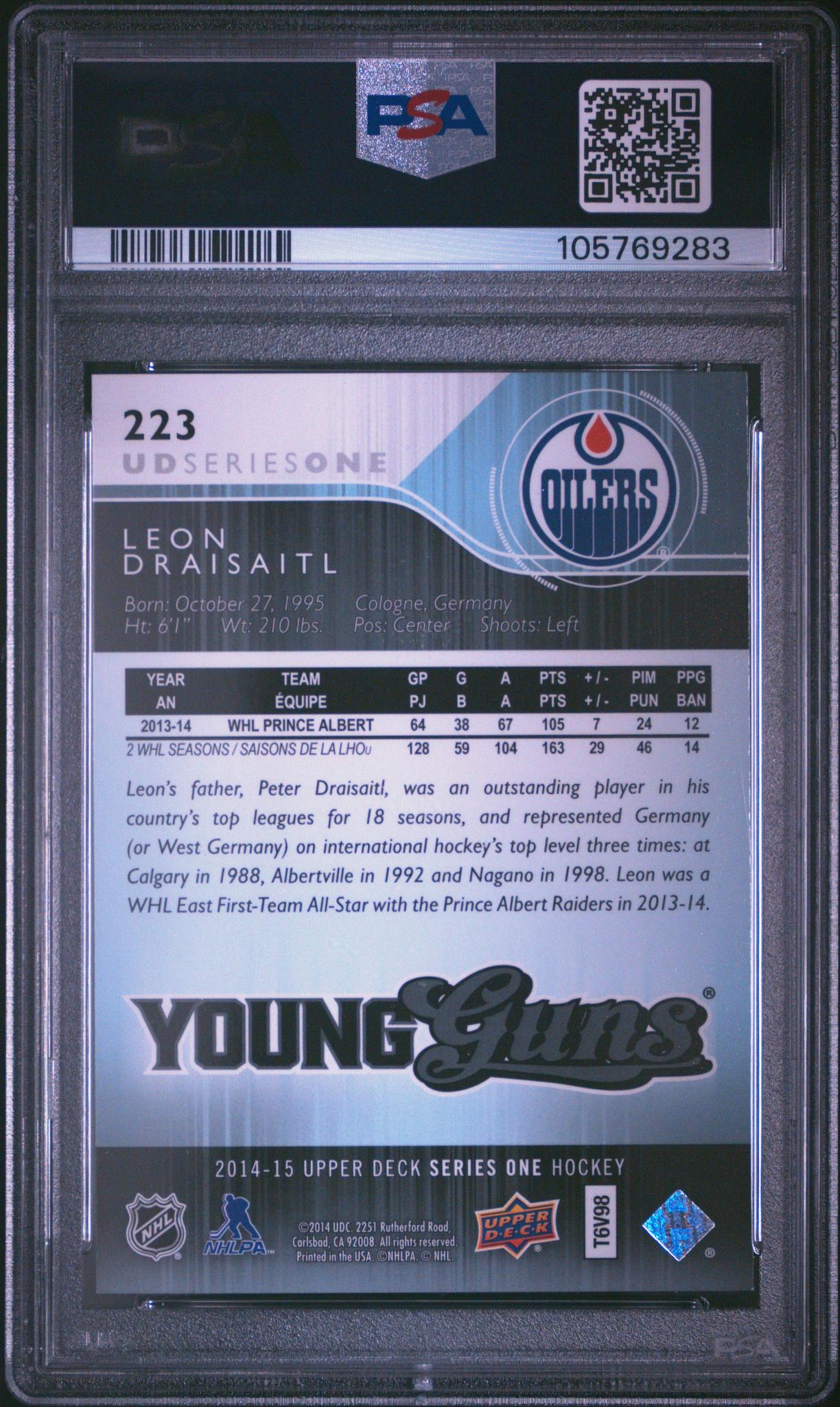 2014 Upper Deck Young Guns Leon Draisaitl #223 PSA 9