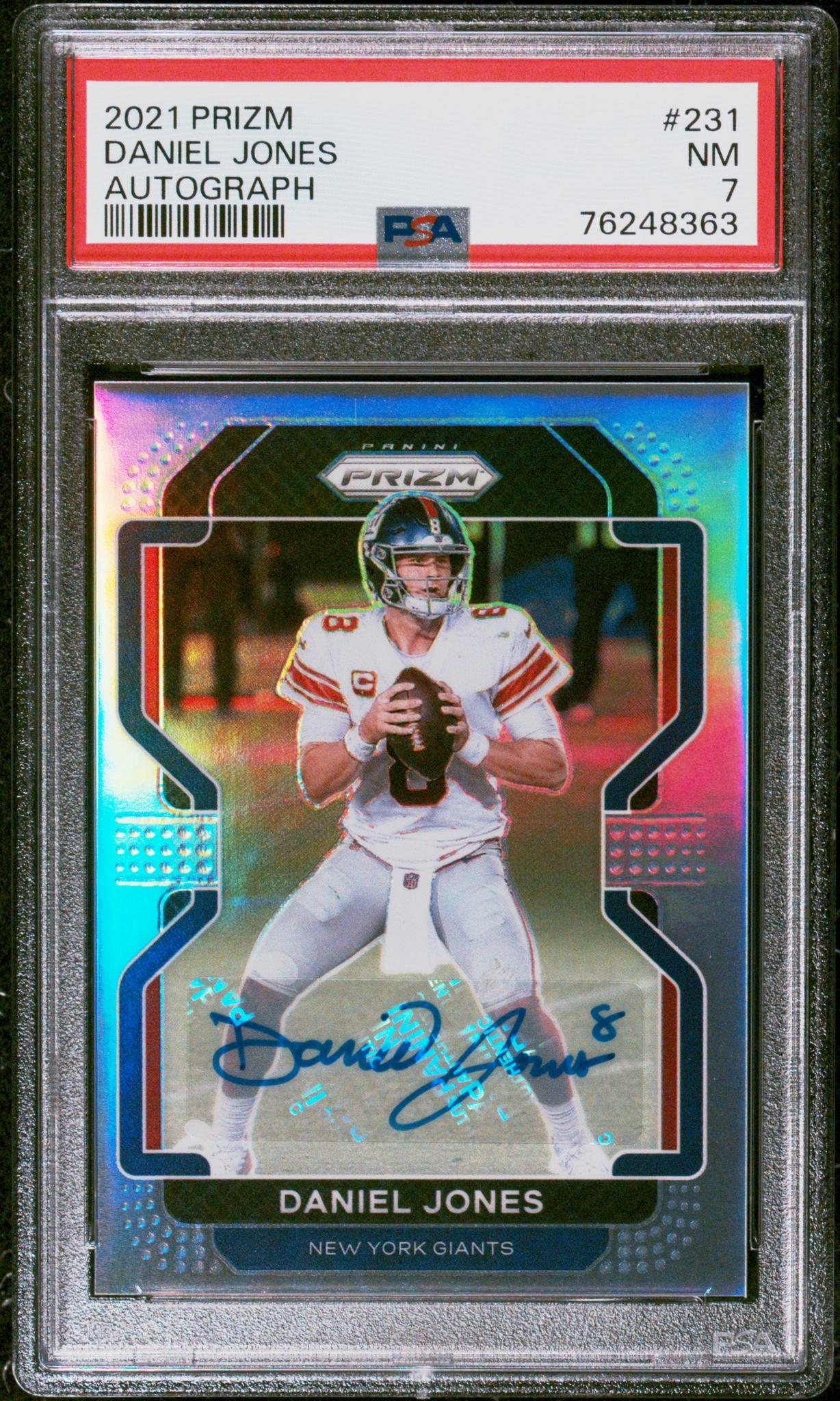 2021 Panini Prizm Autograph Daniel Jones #231 PSA 7