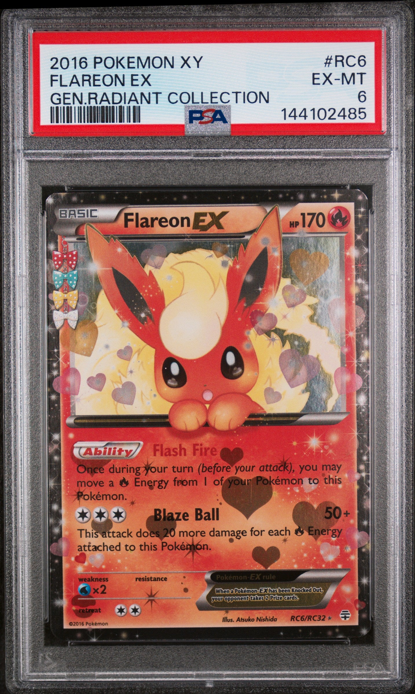 2016 Pokemon XY Generations Radiant Collection Flareon Ex #RC6 PSA 6