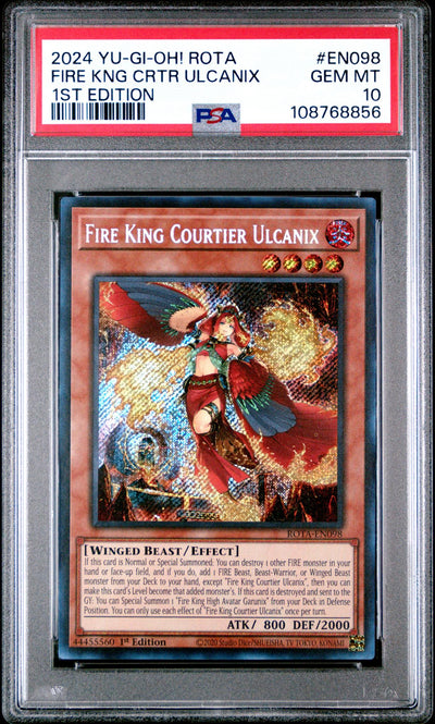 2024 Yu-Gi-Oh! Fire King Courtier Ulcanix #EN098 ROTA 1st Edition PSA 10