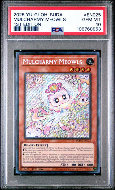 Yu-Gi-Oh! Mulcharmy Meowls Suda #EN025 1st Edition PSA 10