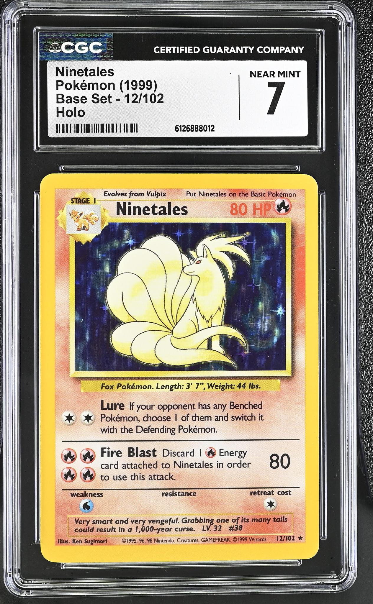 1999 Holo #12/102 Ninetales Base Set CGC 7