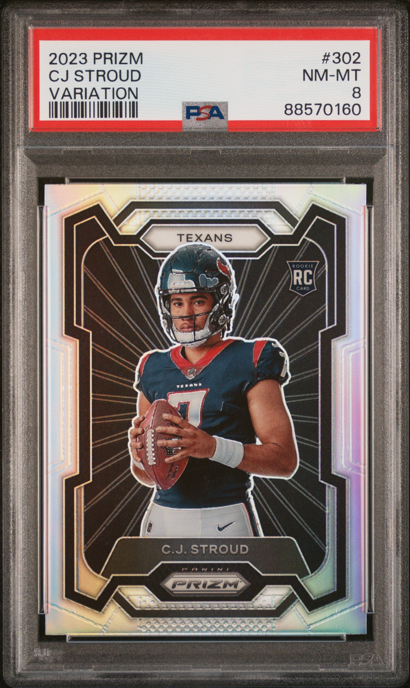 2023 Panini Prizm Facing Front Variation CJ Stroud #302 PSA 8