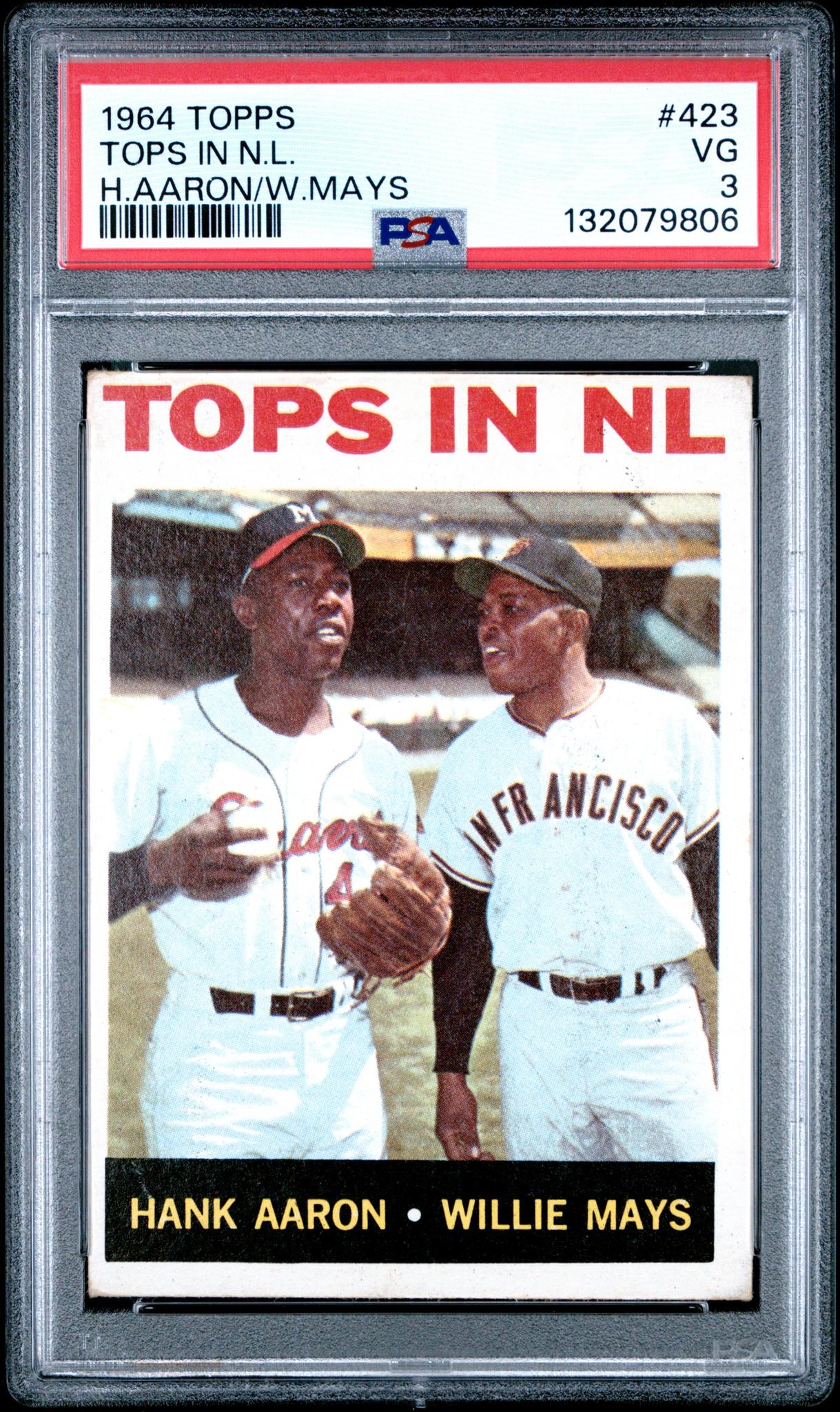 1964 Topps Hank Aaron/Willie Mays #423 PSA 3