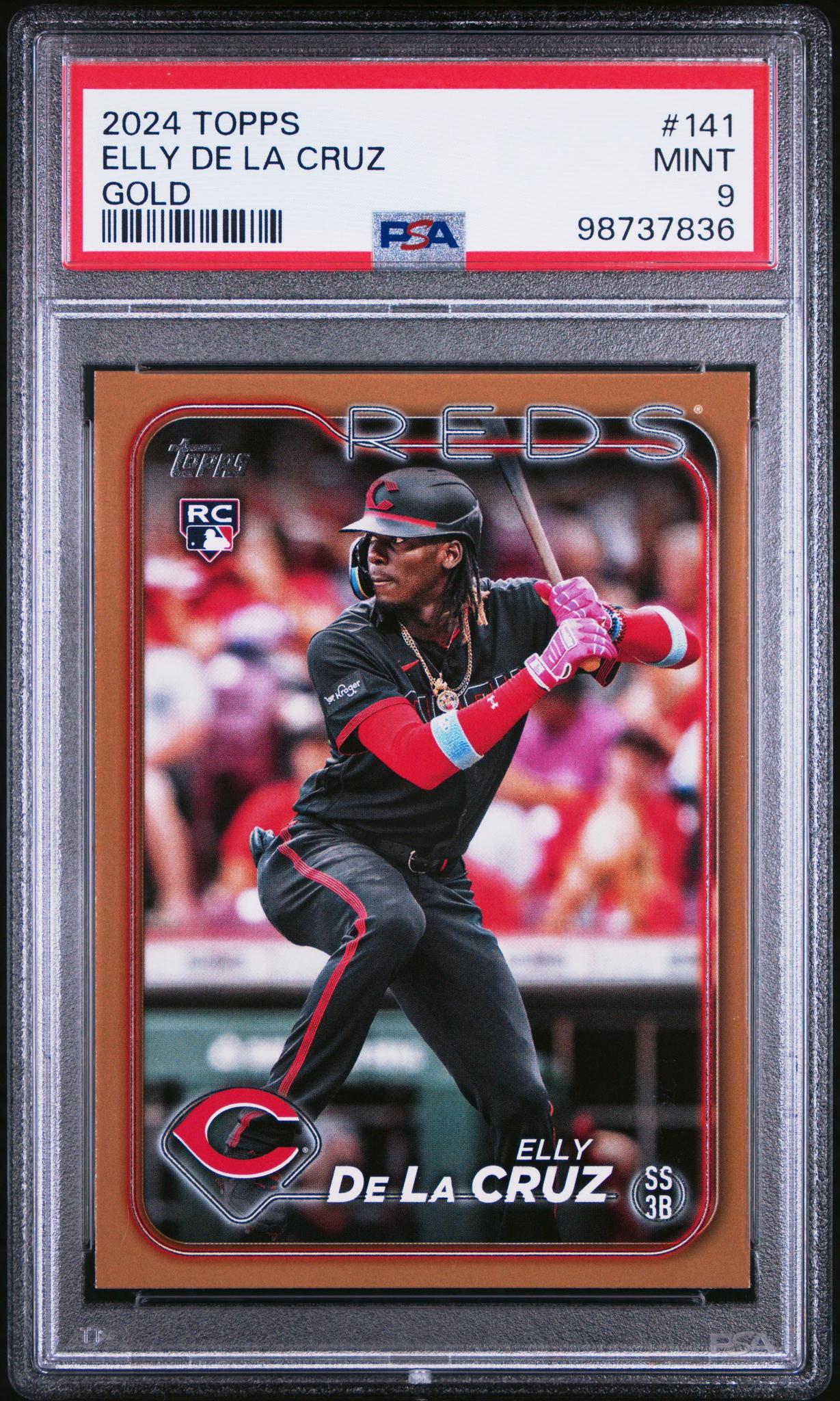 2024 Topps Gold Border Elly De La Cruz #141 /2024 PSA 9