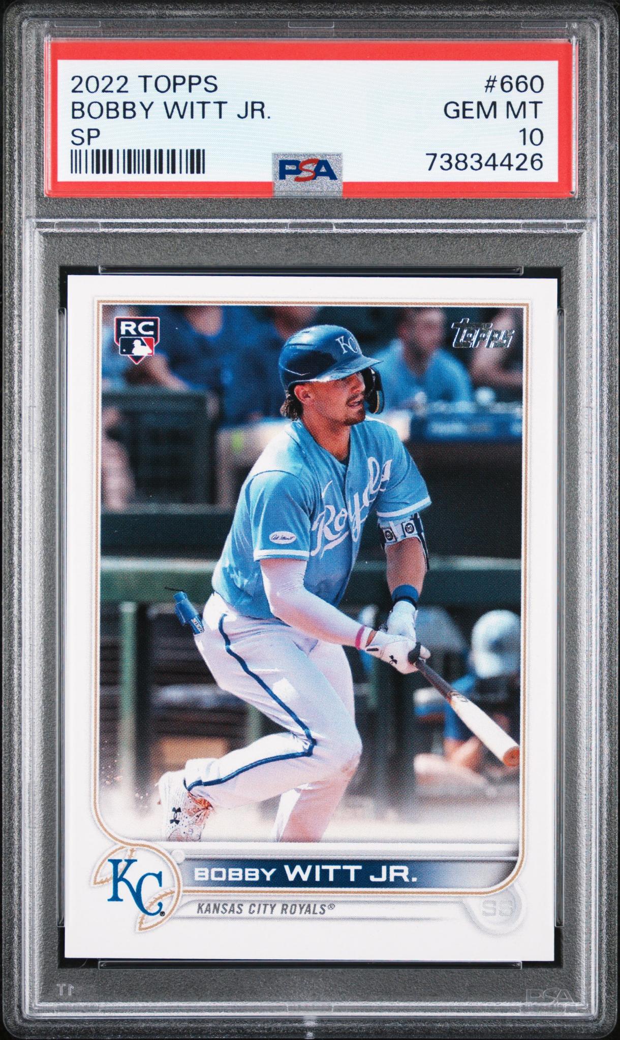 2022 Topps Bat Down Variation Bobby Witt Jr. #660 PSA 10