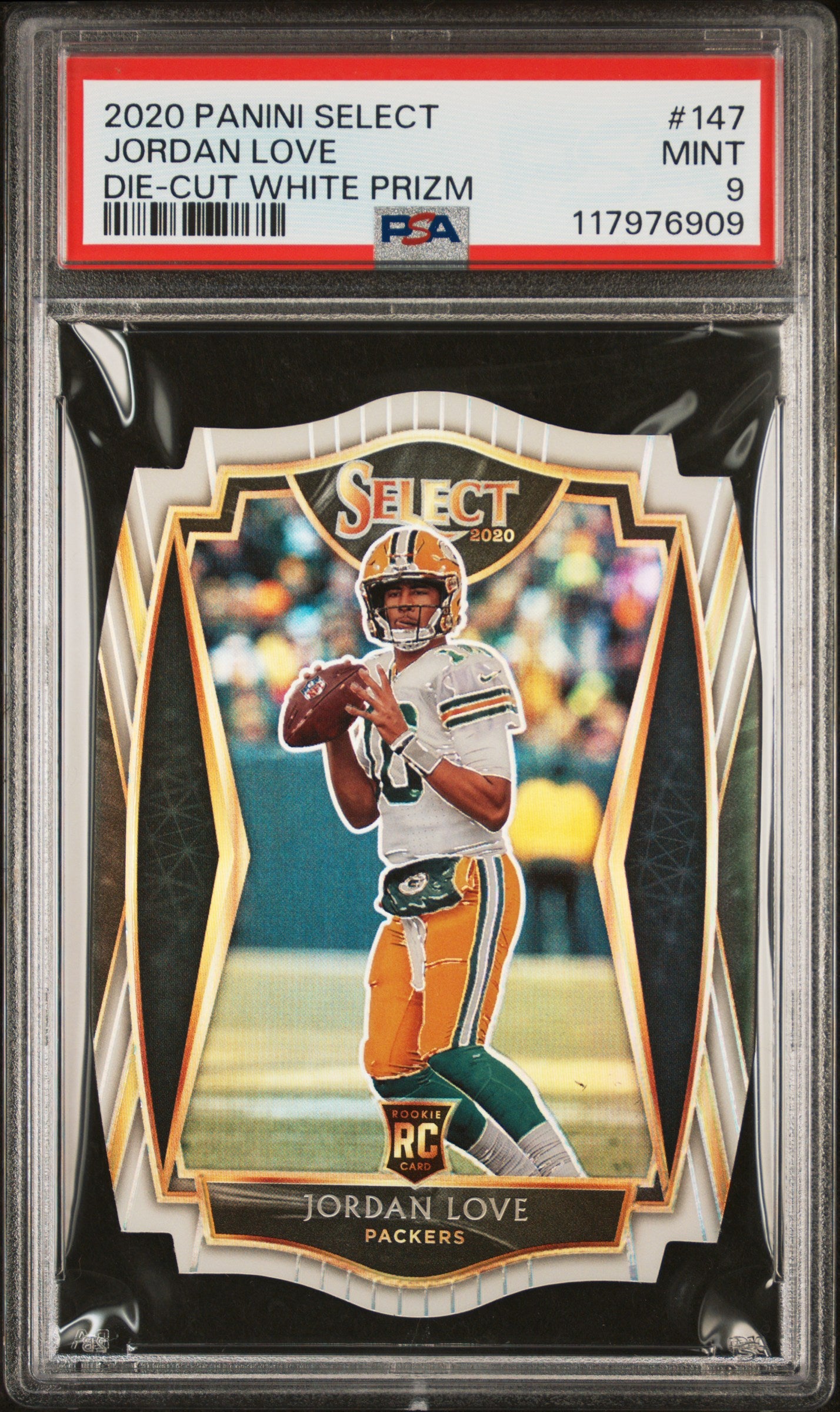2020 Panini Select Prizm White Die Cut Jordan Love #147 PSA 9