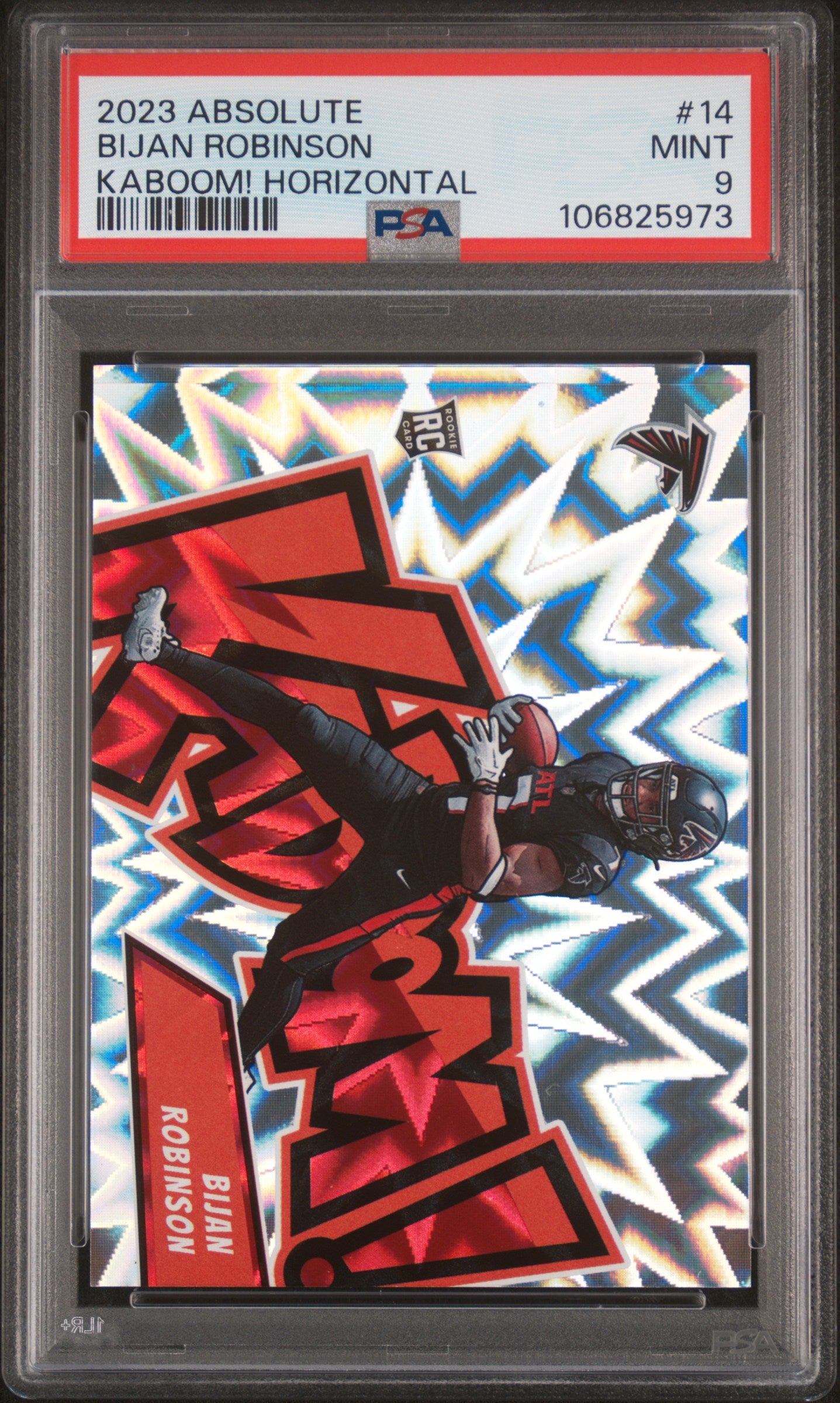 2023 Panini Absolute Kaboom! Horizontal Bijan Robinson #14 PSA 9