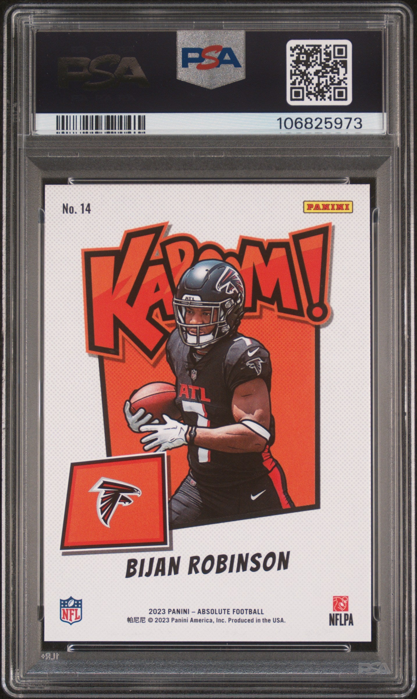 2023 Panini Absolute Kaboom! Horizontal Bijan Robinson #14 PSA 9