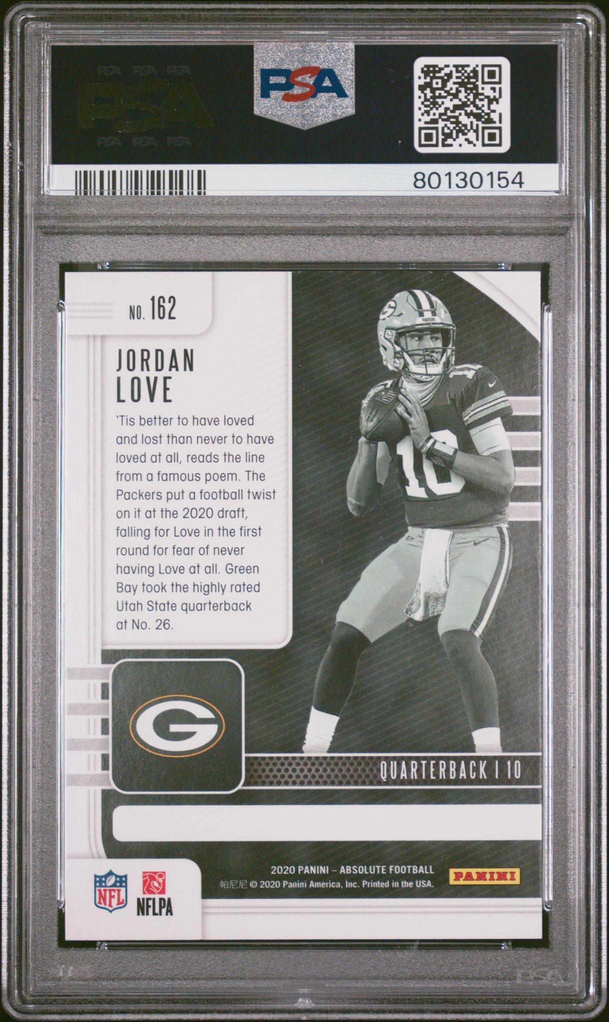 2020 Panini Absolute Jordan Love #162 PSA 10