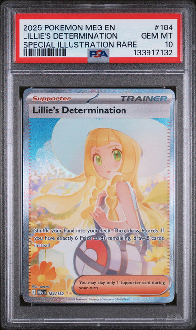 2025 Pokemon Mega Evolution Special Illustration Rare Lillie's Determination #184 PSA 10