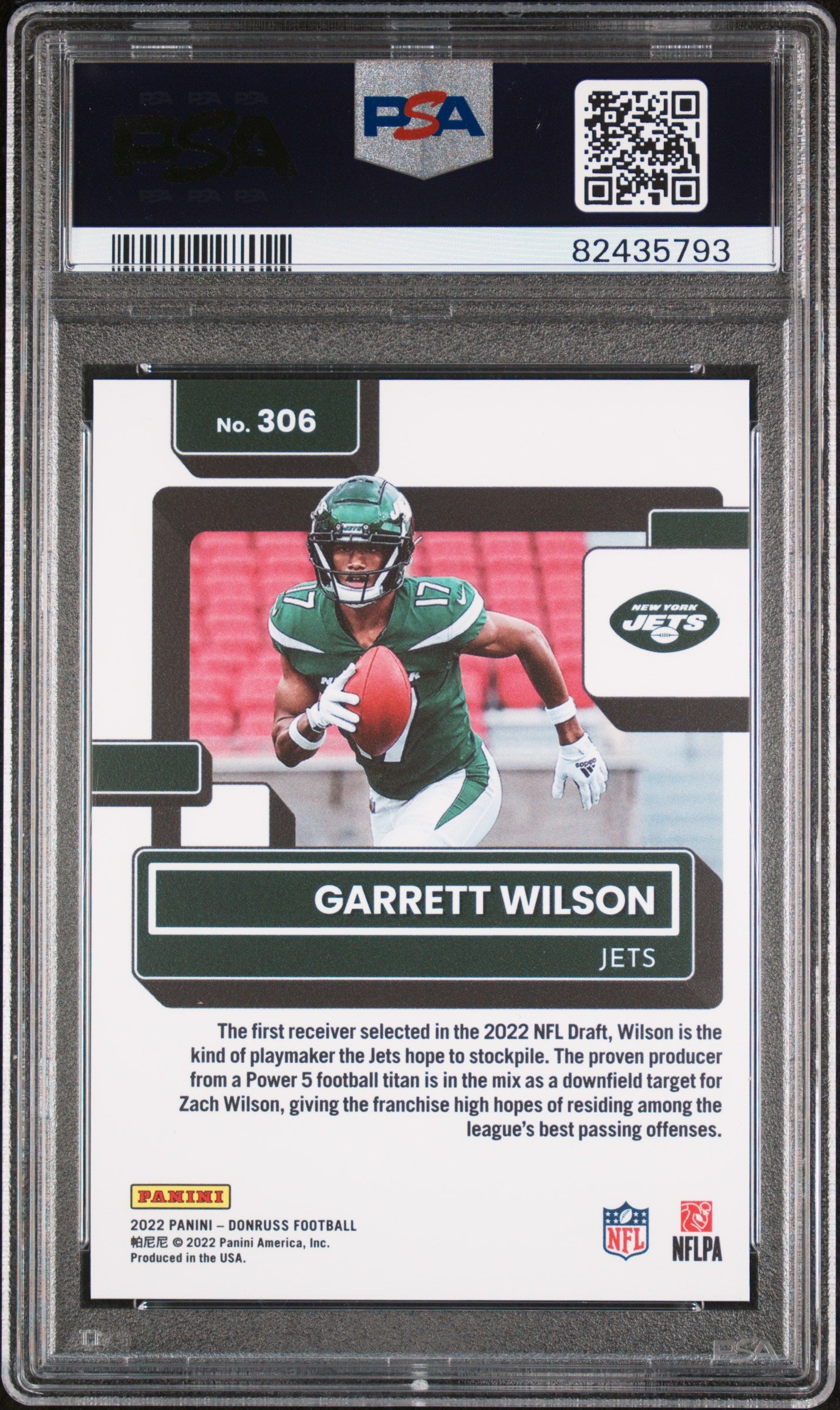 2022 Panini Donruss Premium Press Proof Garrett Wilson #306 PSA 10