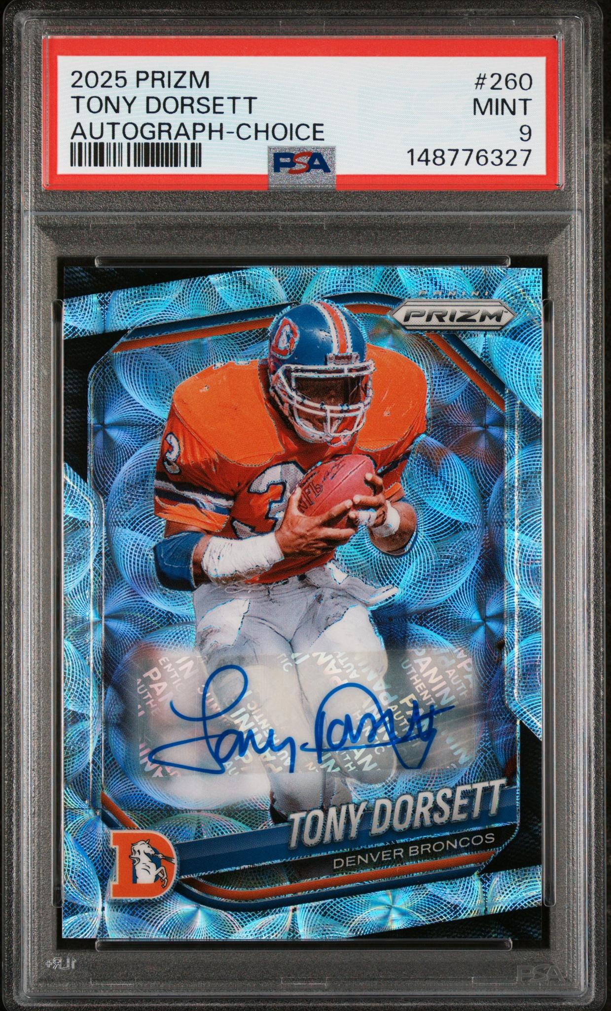 2025 Panini Prizm Autograph-Choice Tony Dorsett #260 /100 PSA 9