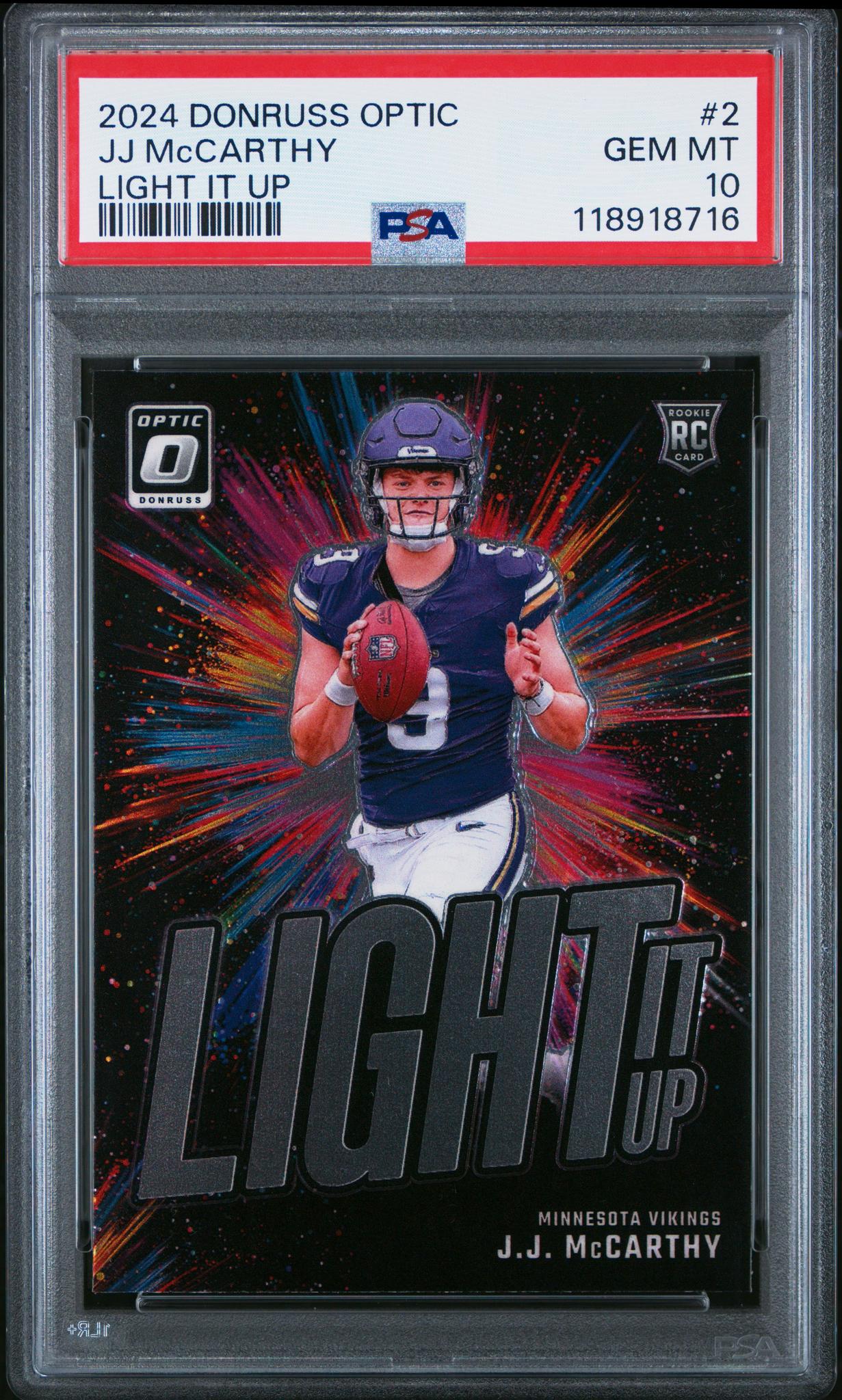 2024 Donruss Optic JJ Mccarthy #2 PSA 10
