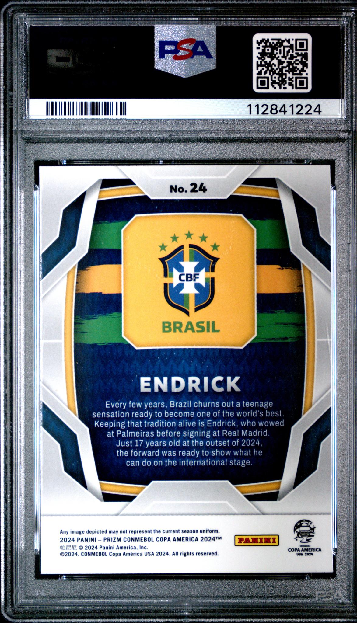 2024 Prizm Copa America Endrick #24 PSA 10