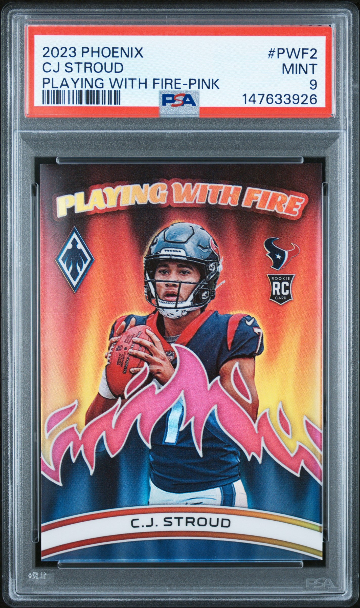 2023 Panini Phoenix Playing With Fire Pink CJ Stroud #PWF2 /199 PSA 9