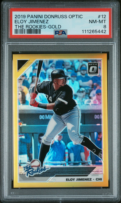 2019 Donruss Optic Eloy Jimenez The Rookies Gold #TR-12 /10 PSA 8