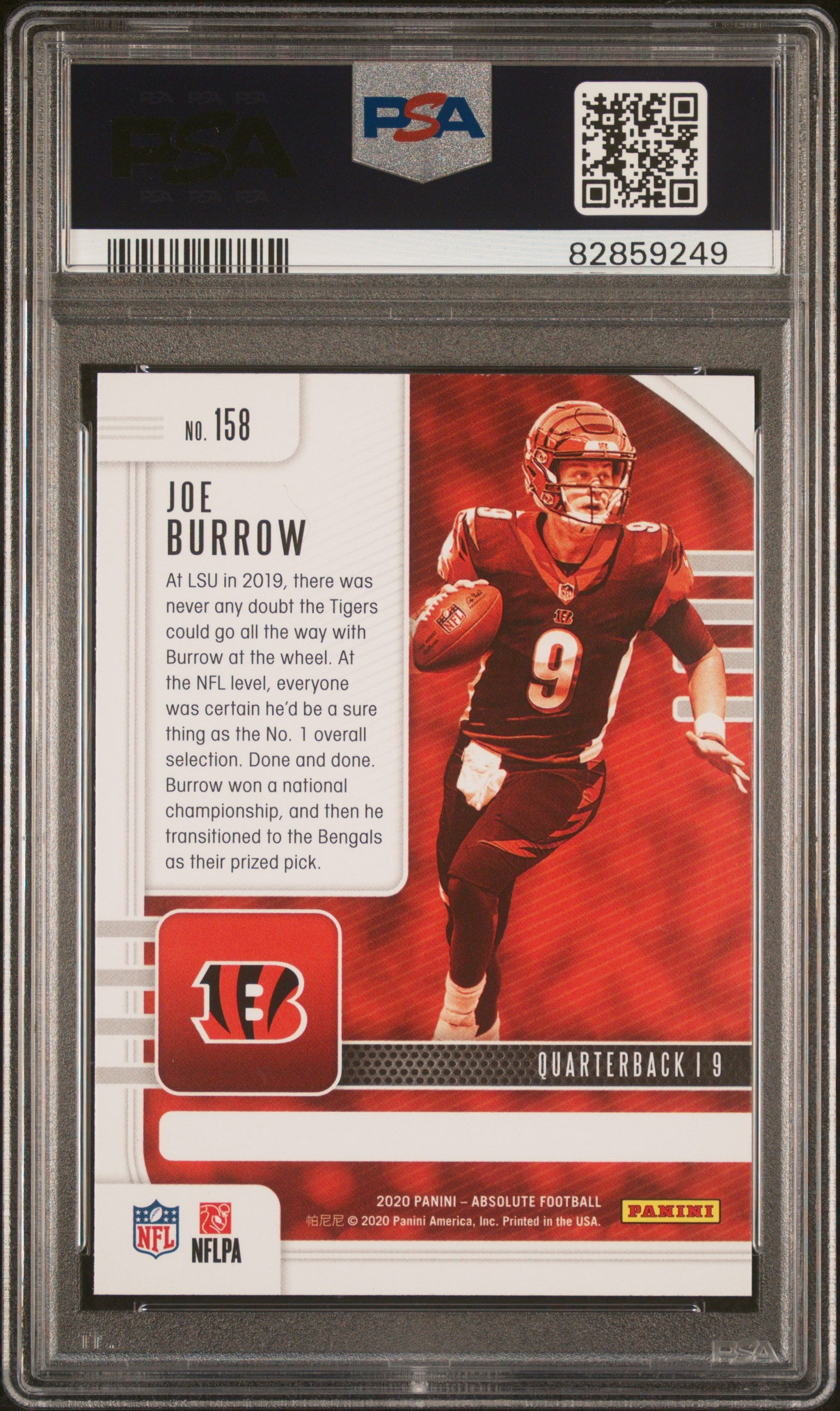 2020 Panini Absolute Joe Burrow #158 PSA 10