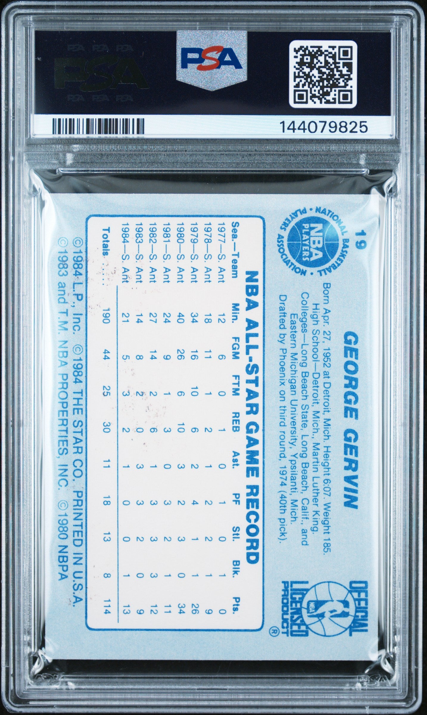 1984 Star All-Stars George Gervin #19 PSA 8