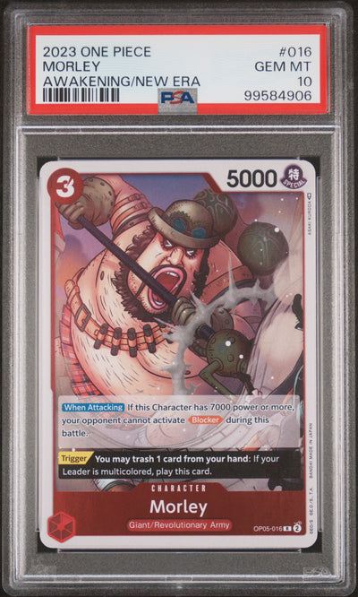 One Piece Card Game Morley OP05-016 Awakening/New Era PSA 10