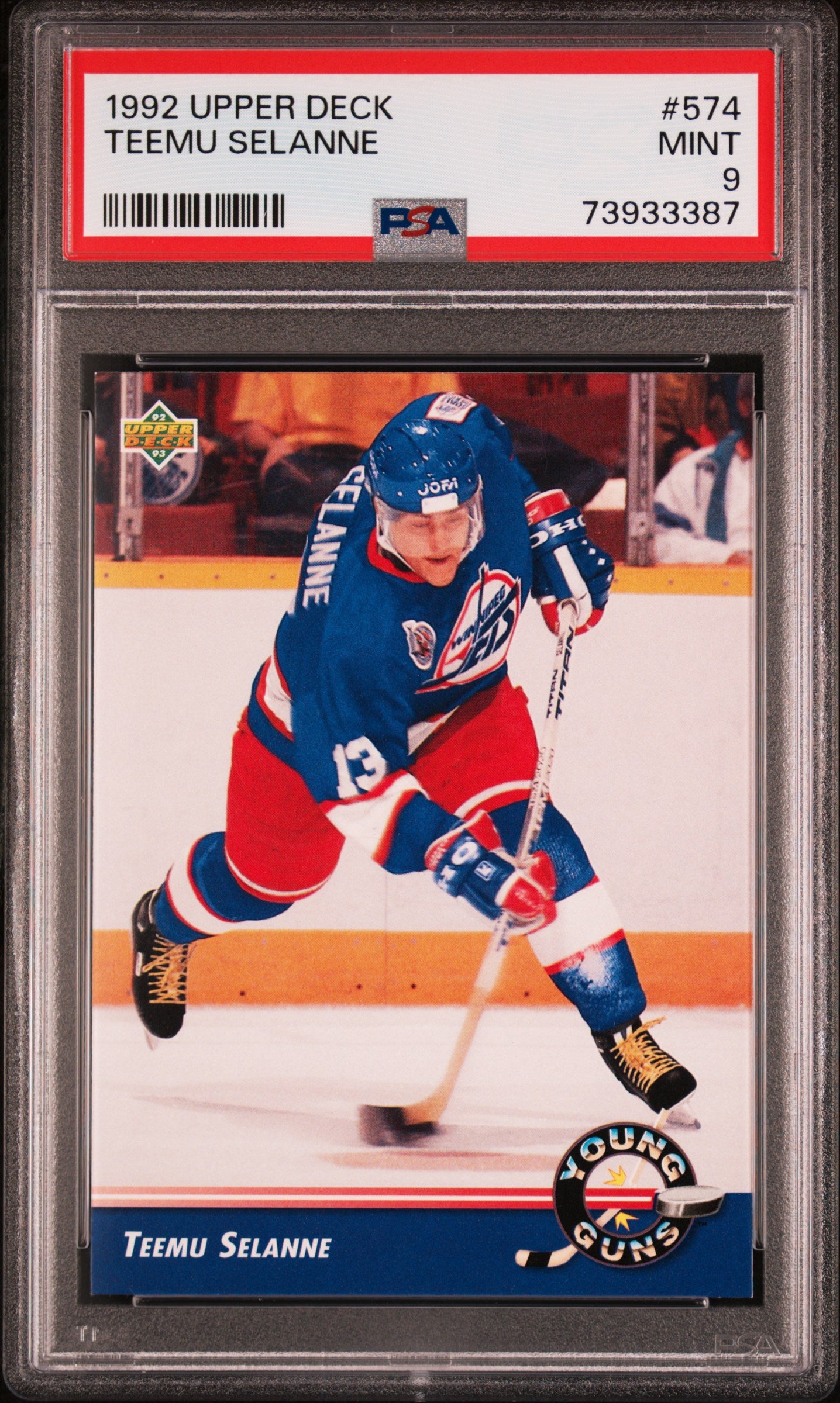 1992 Upper Deck Young Guns Teemu Selanne #574 PSA 9