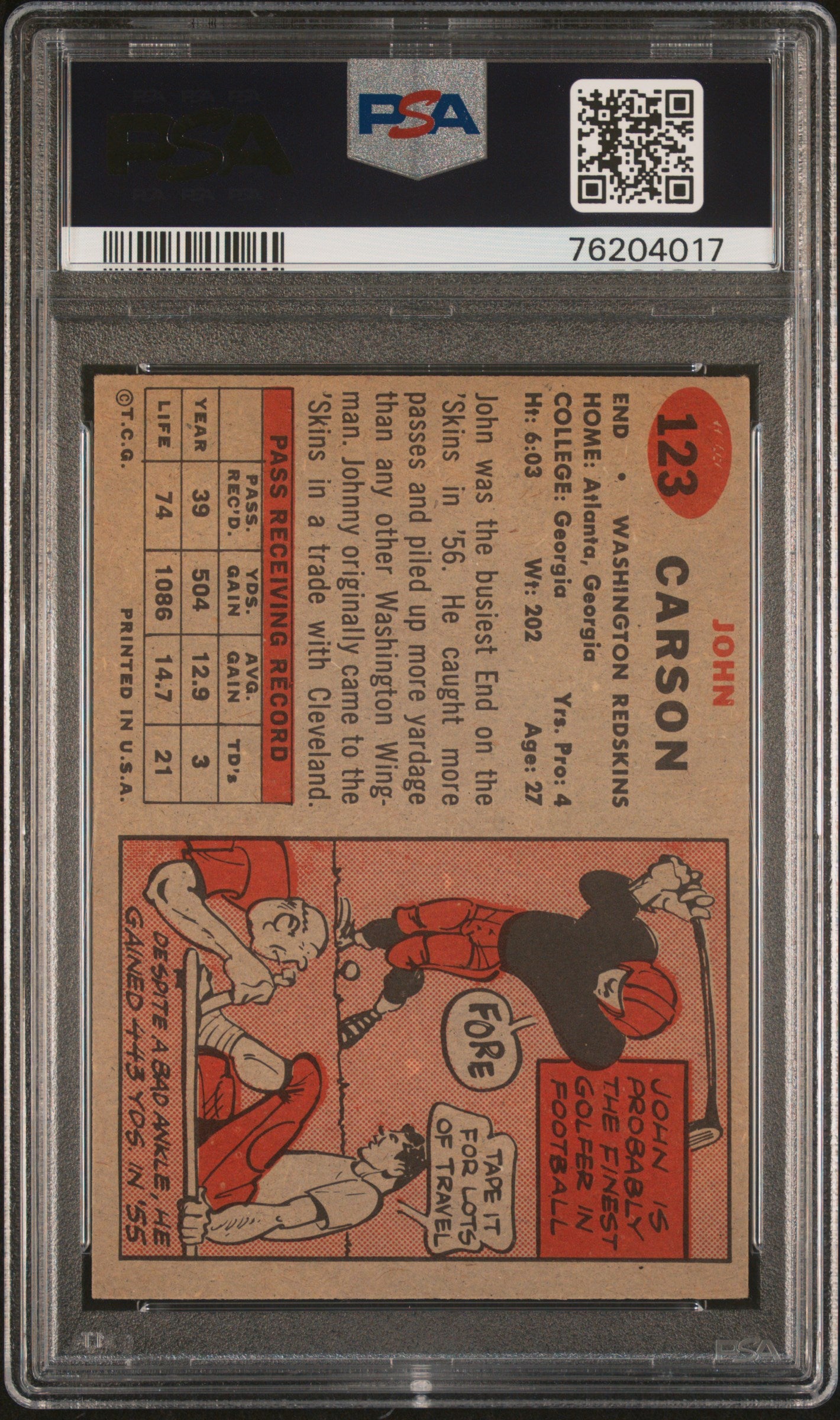 1957 Topps Johnny Carson #123 PSA 5