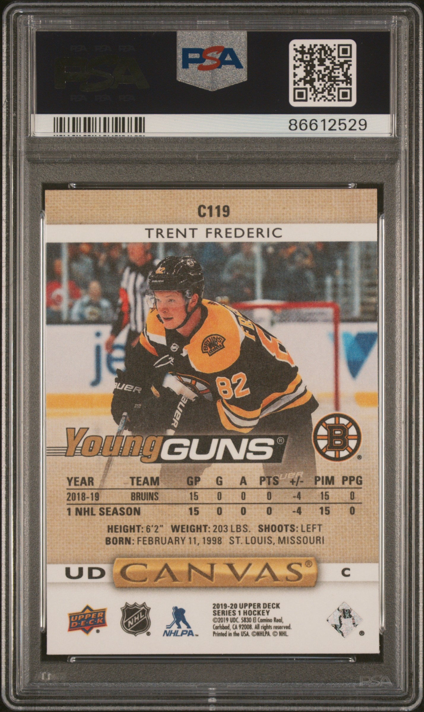 2019 Upper Deck Canvas Trent Frederic #C119 PSA 10