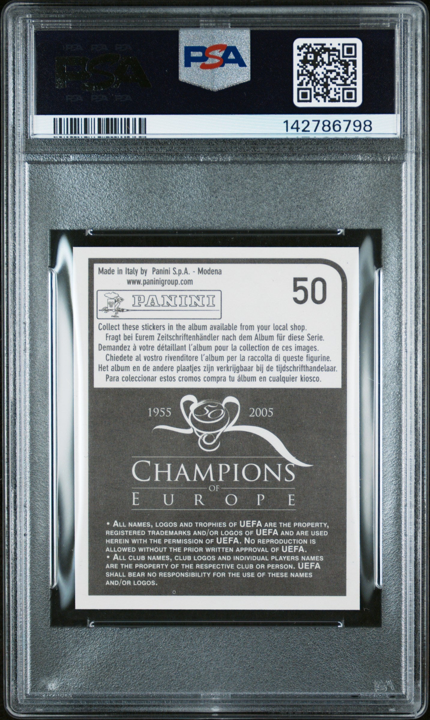 2005 Panini Champions of Europe Stickers Cesc Fabregas #50 PSA 9