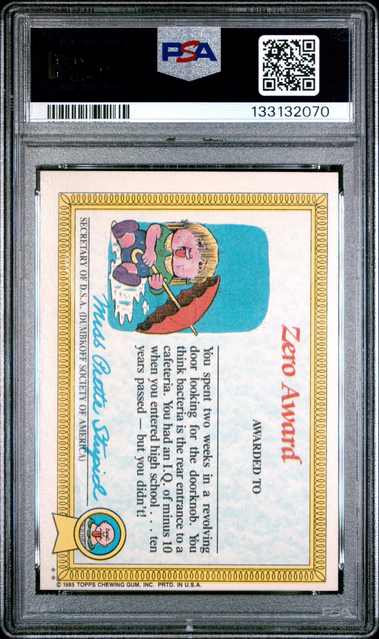 1985 Topps Garbage Pail Kids (Series 1) Glossy Savage Stuart #33B PSA 7