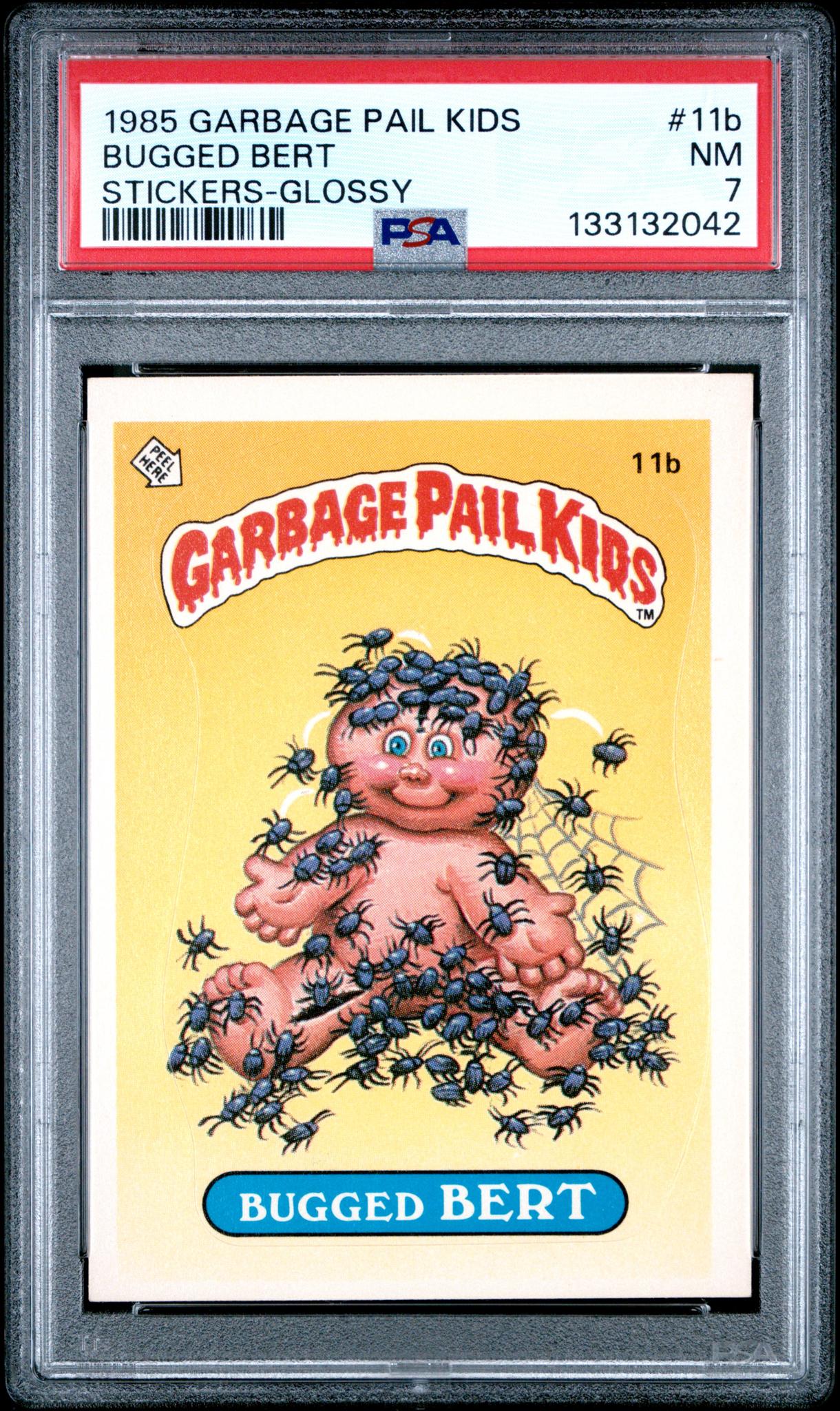 1985 Garbage Pail Kids Stickers Glossy Bugged Bert #11b PSA 7