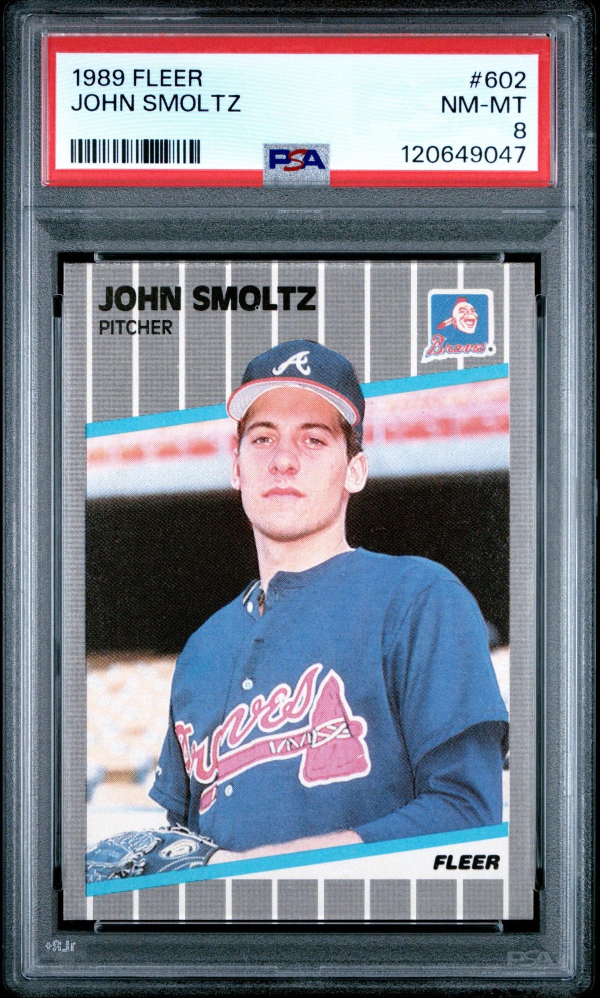 1989 Fleer John Smoltz #602 PSA 8